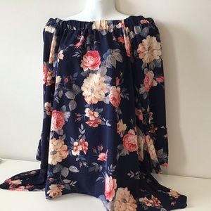 Top Medium Navy Pink Floral NWT Altar’d State